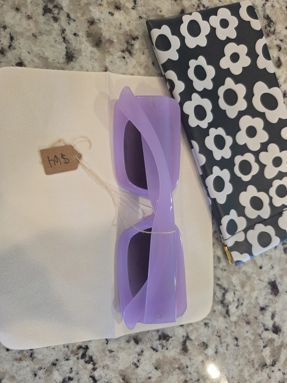 Lilac Purple Rectangular Sunglasses